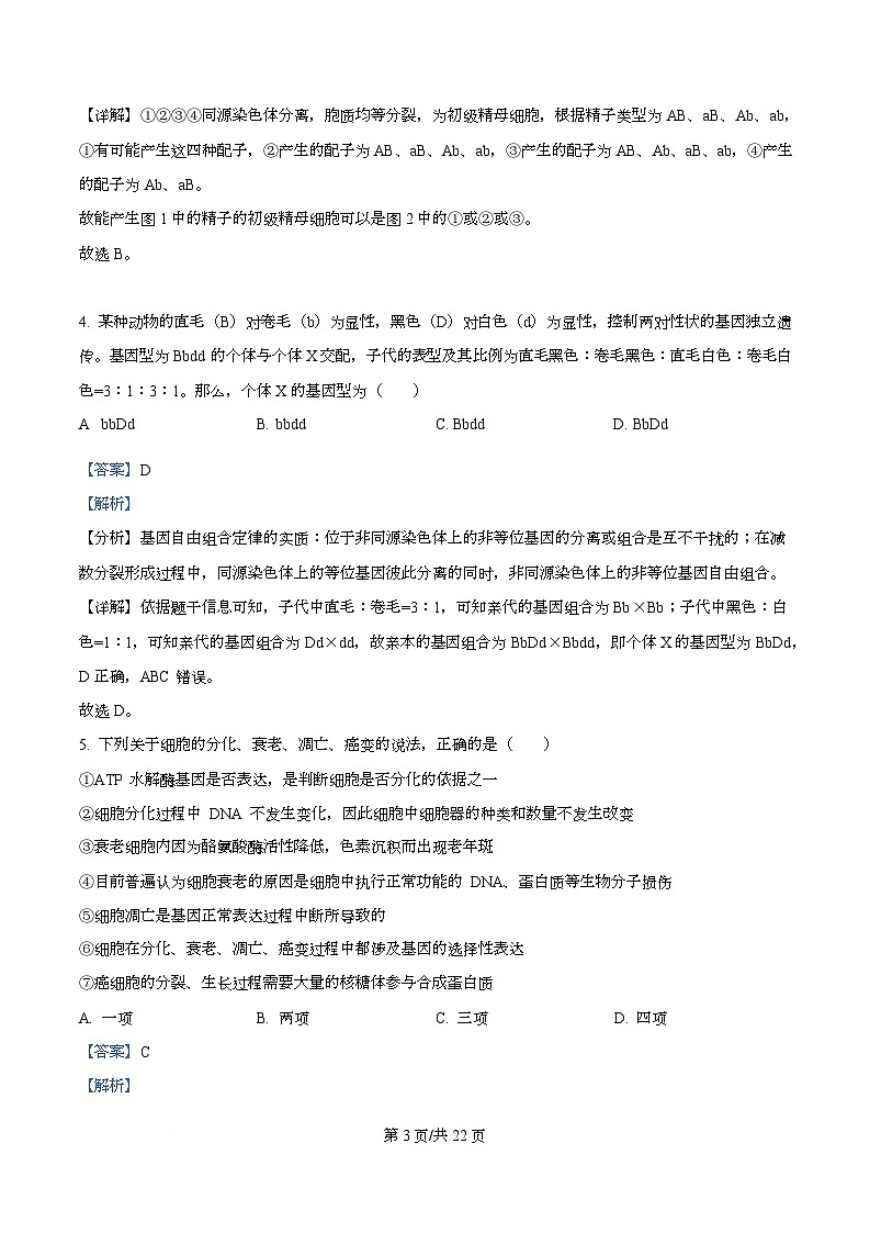 重庆市石柱中学校2024-2025学年高一下学期第二次月考生物试题 Word版含解析第3页