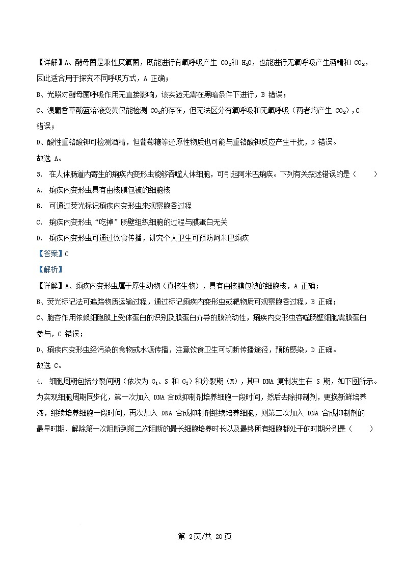 安徽省部分学校2025_2026学年高三生物上学期12月月考试题A卷含解析第2页