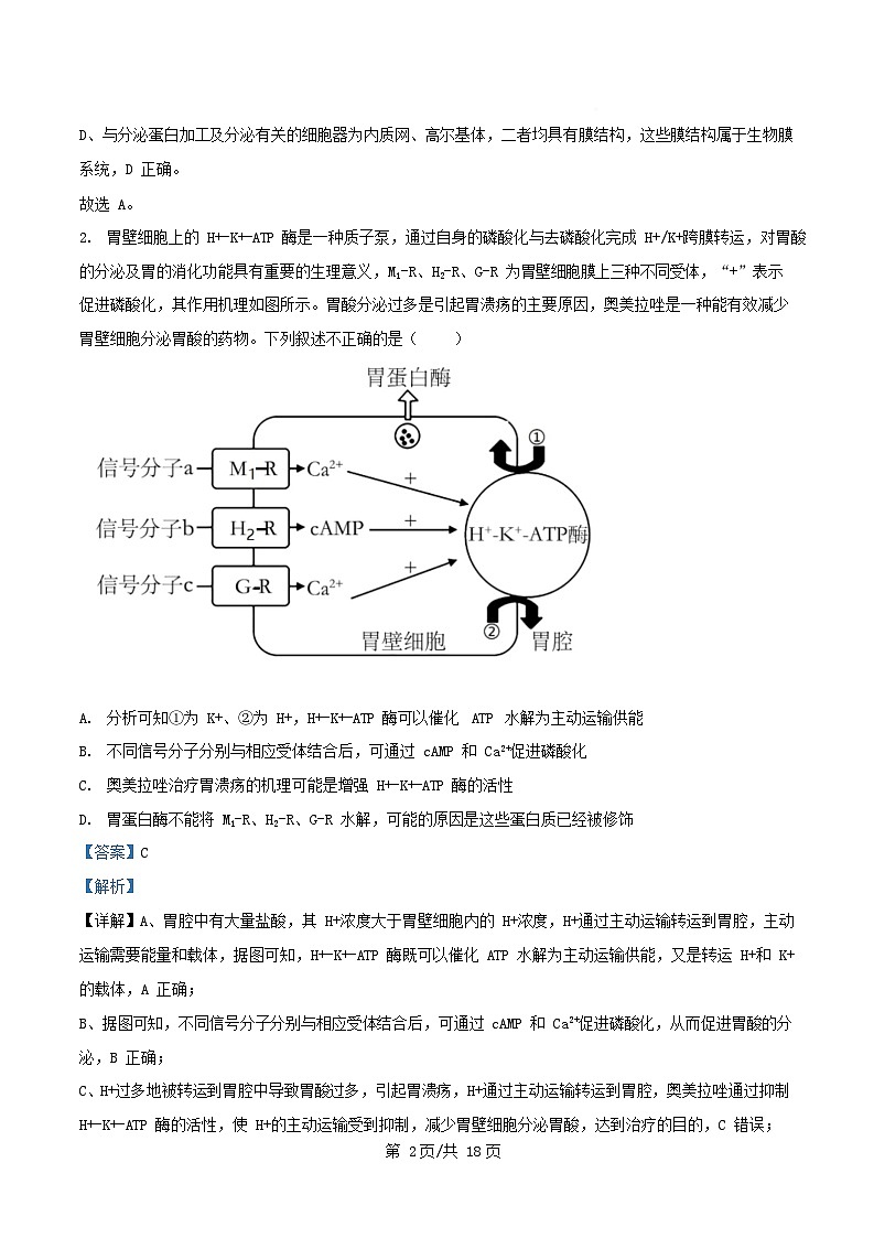 安徽省合肥市2025_2026学年高三生物上学期周测4试卷含解析第2页