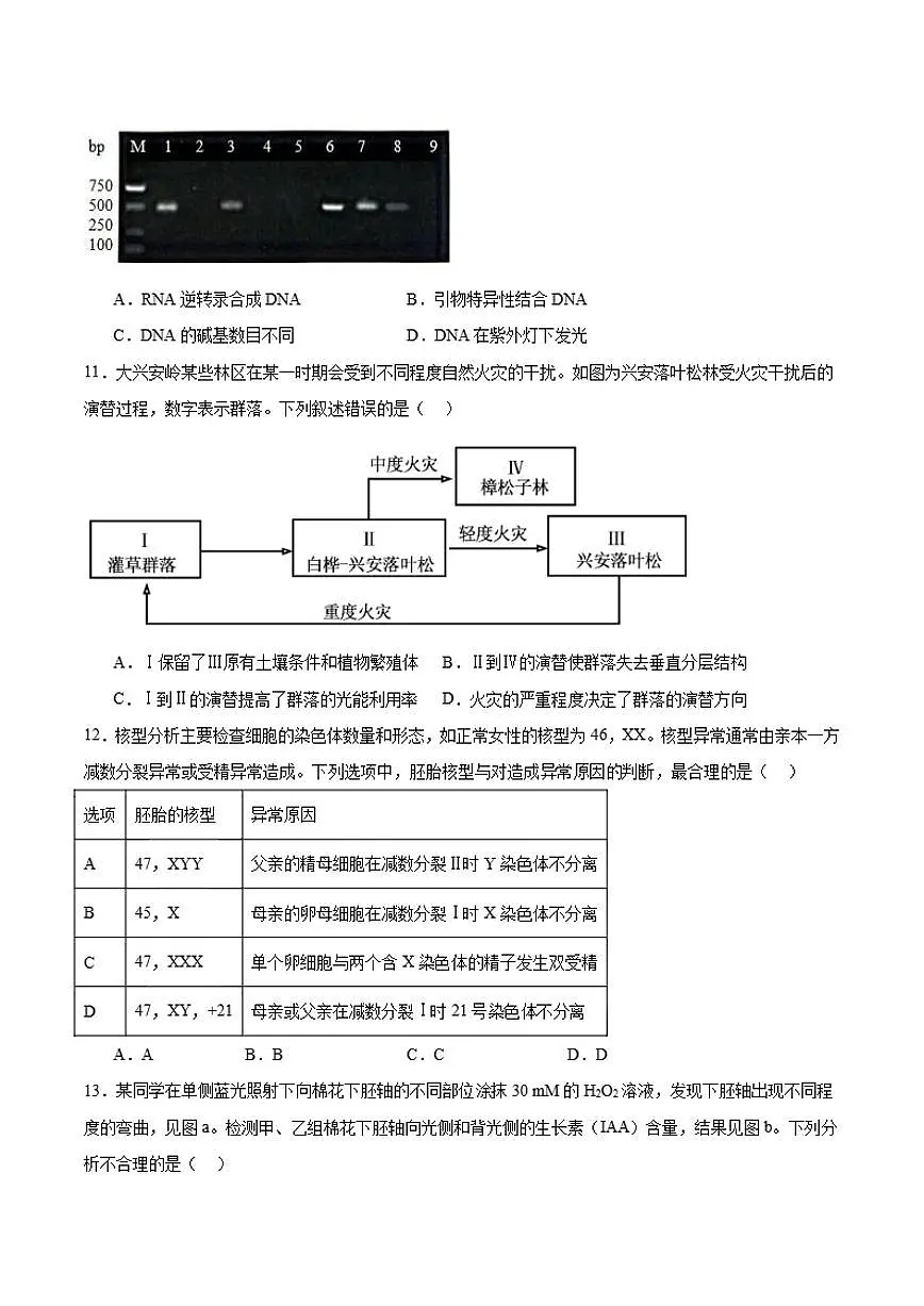 2026届广东省汕头市高三上学期1月教学质量监测生物试卷（含答案）第3页