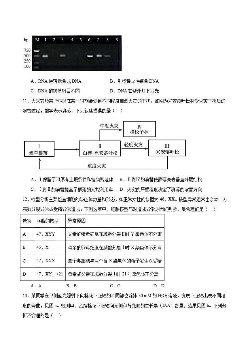 2026届广东省汕头市高三上学期1月教学质量监测生物试卷（含答案）第3页