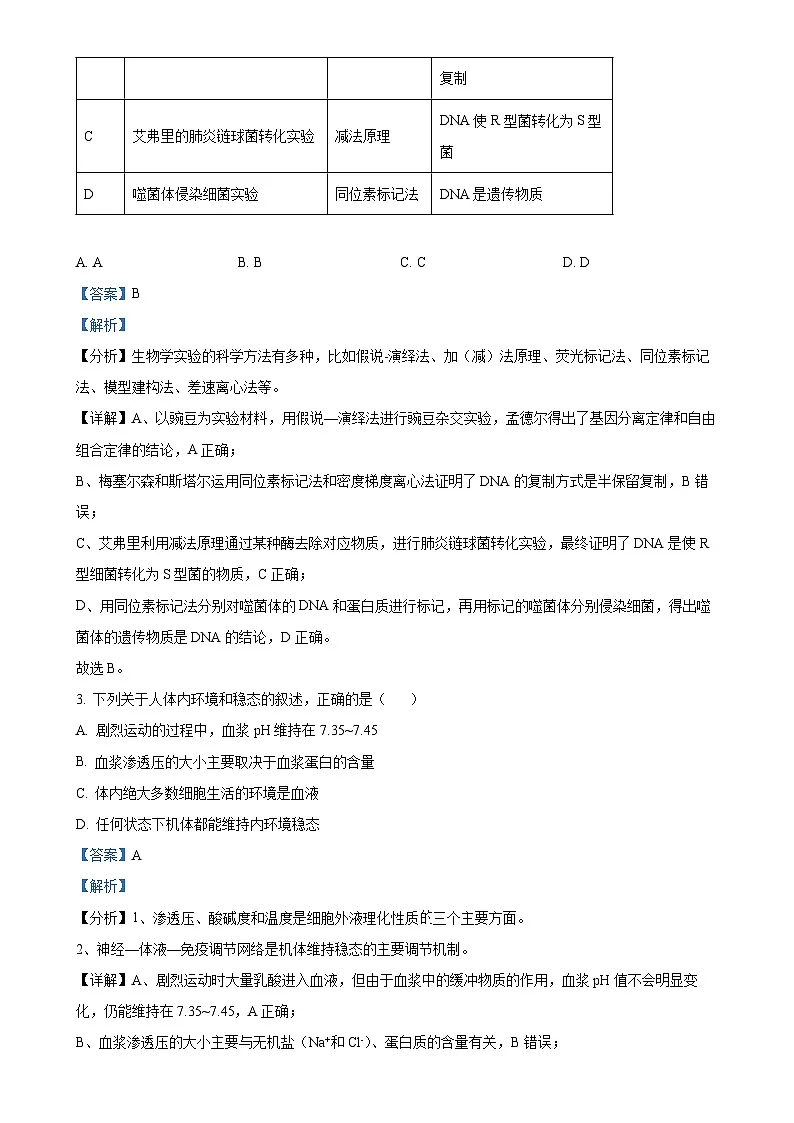 甘肃省白银市2024-2025学年高二上学期期末生物试题.（解析版）-A4第2页