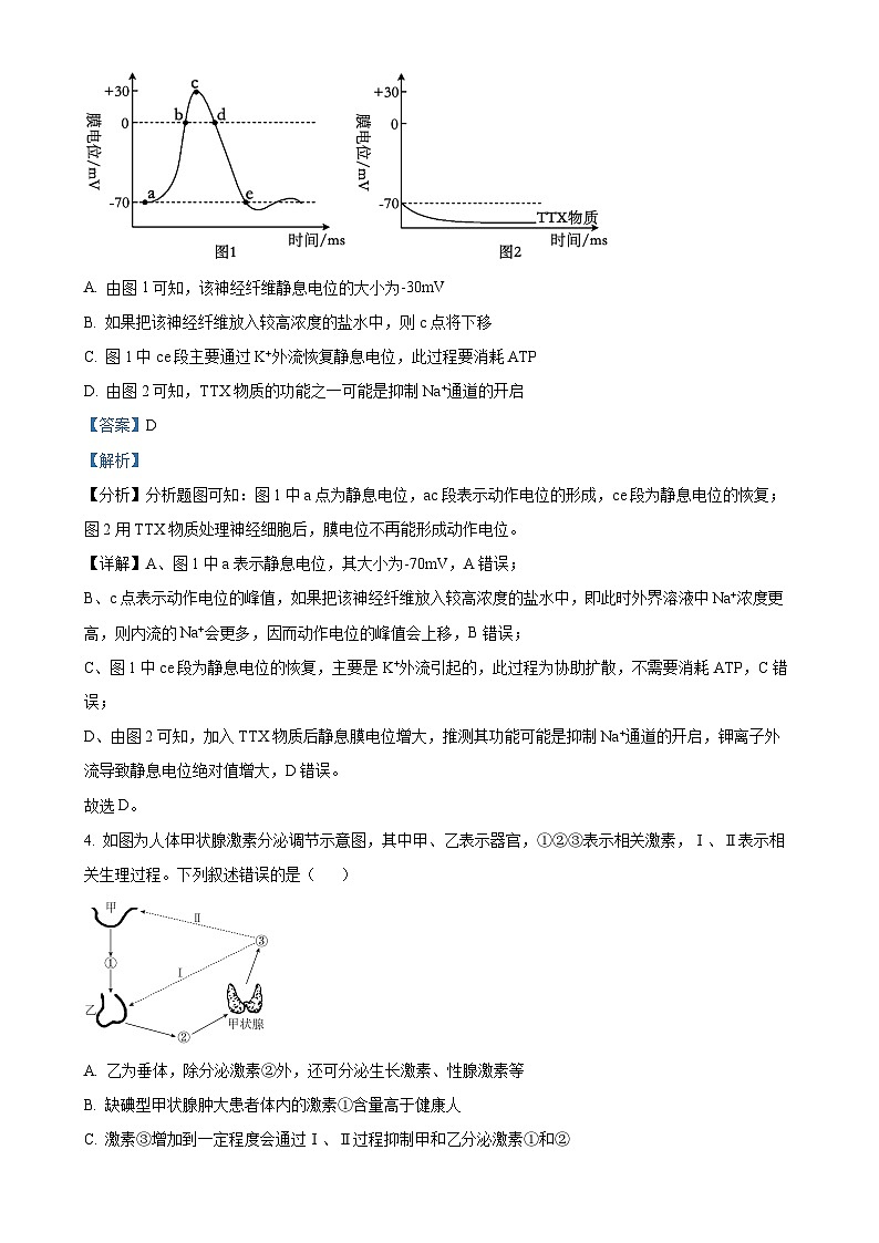 甘肃省多校2024-2025学年高二上学期期末联考生物试卷（解析版）-A4第3页