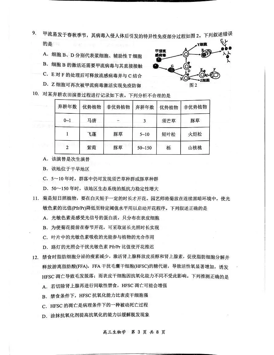 广东省深圳市龙岗区2025-2026学年高三上学期1月期末生物试题第3页
