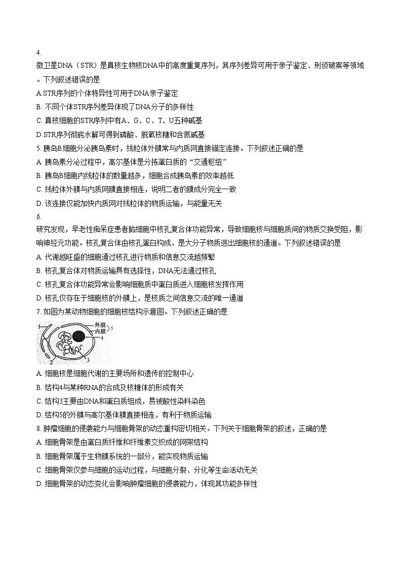 河南省安阳市2024_2025学年高一下学期期末考试生物试题（文字版，含答案）第2页