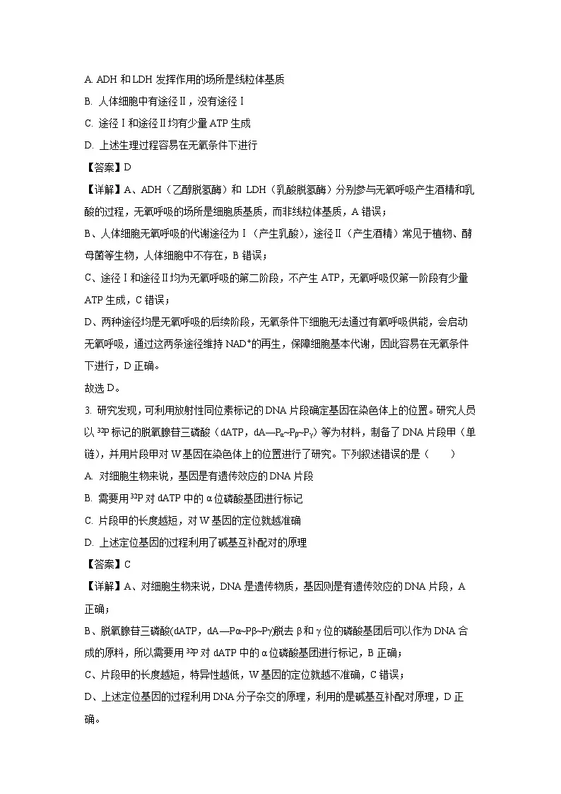 【生物】河南省驻马店市2025-2026学年高三上学期第三次联考（解析版）第2页