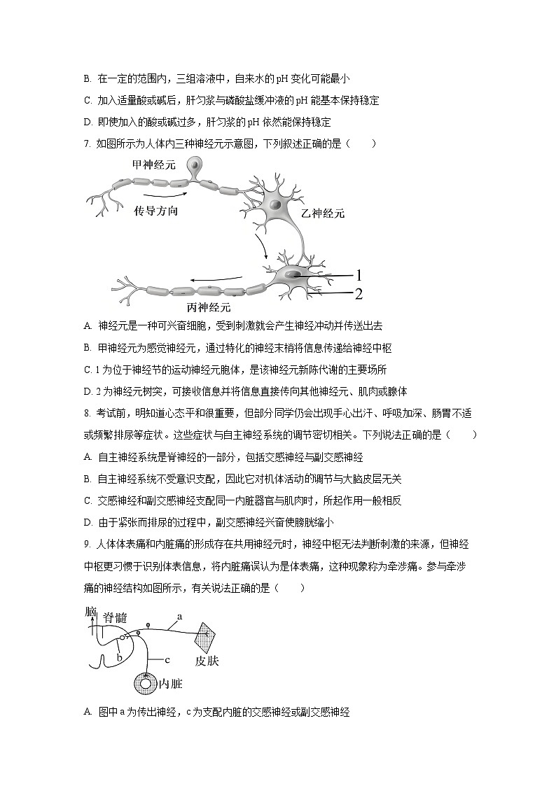 【生物】湖北省宜昌市部分省级示范高中2025-2026学年高二上学期期中考试试题（学生版）第3页