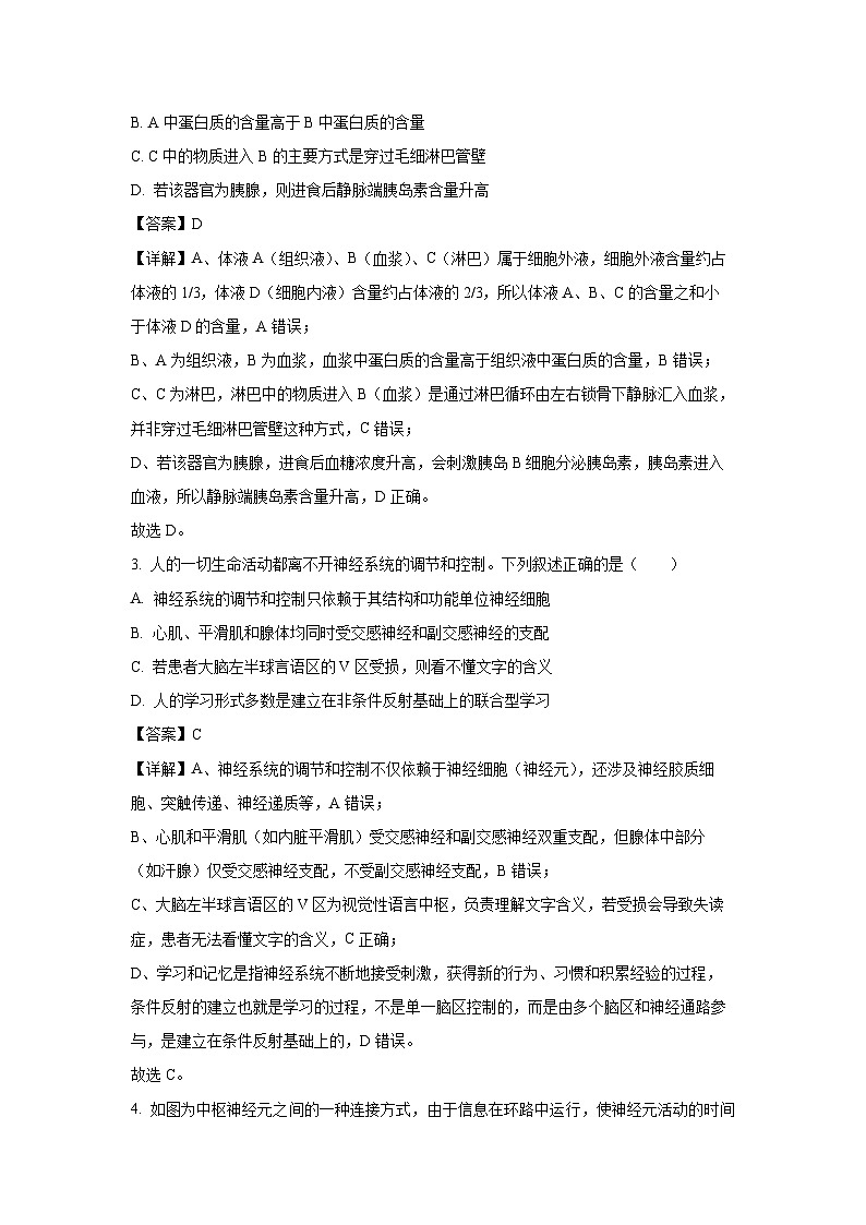 【生物】江苏省连云港市灌南县2025-2026学年高二上学期期中考试试卷（解析版）第2页