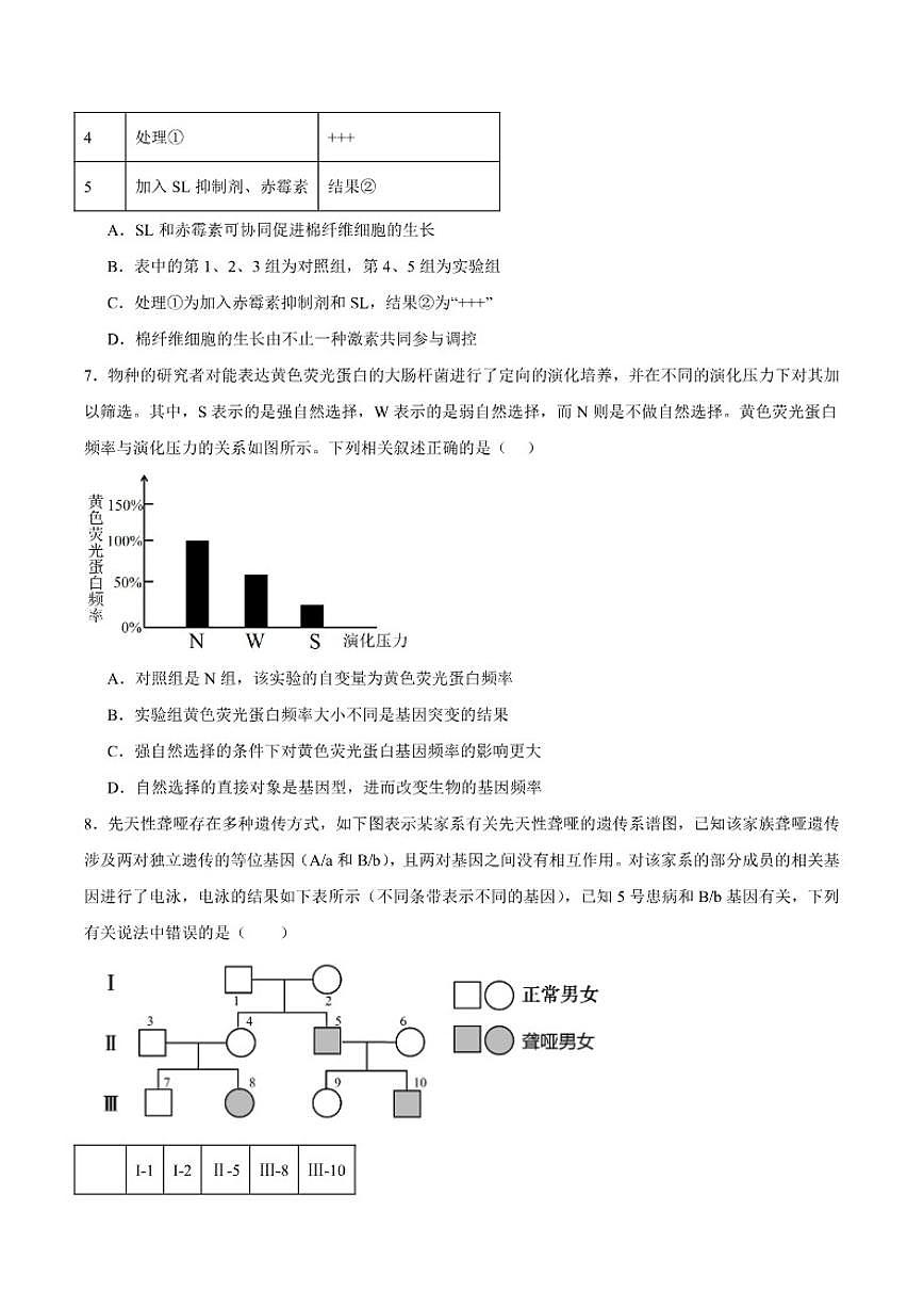 2026届吉林省白城市第一中学高三上学期1月期末考试生物试卷（含答案）第3页