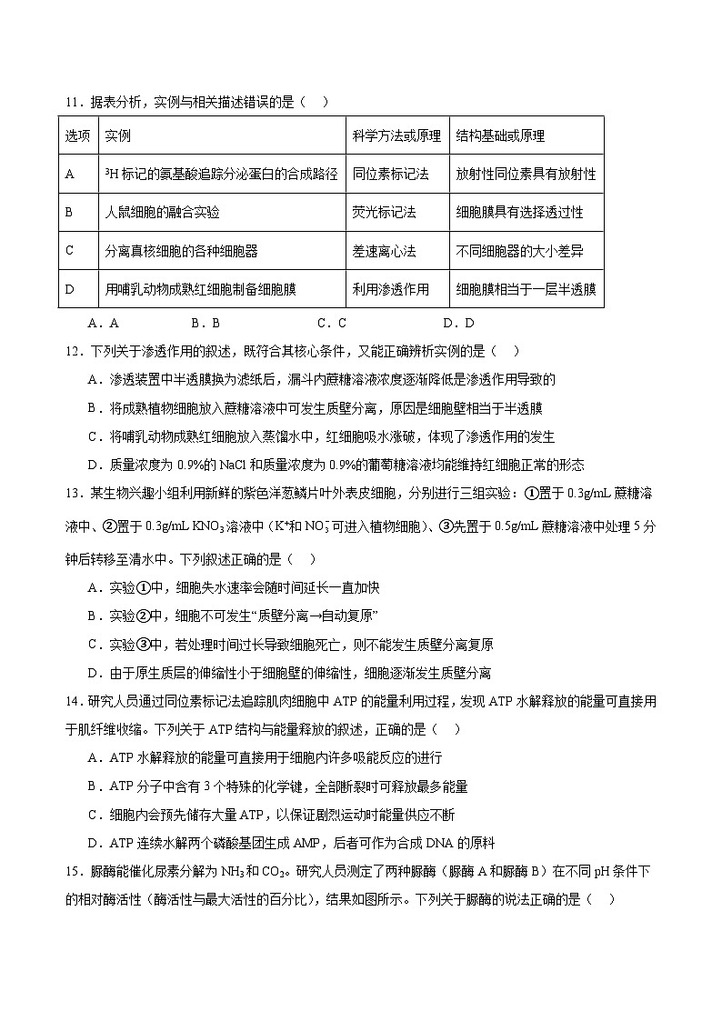 贵州省县中联盟2025-2026学年高一上学期12月自主命题考试生物试卷（Word版附答案）第3页