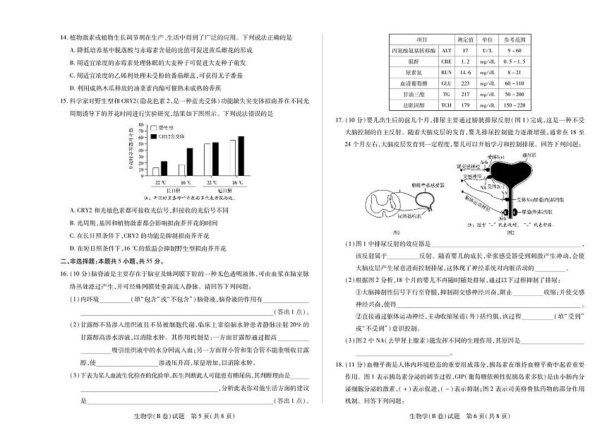 安徽省部分学校（合肥六中）2025-2026学年高二上学期12月联考生物试卷B（含答案）第3页
