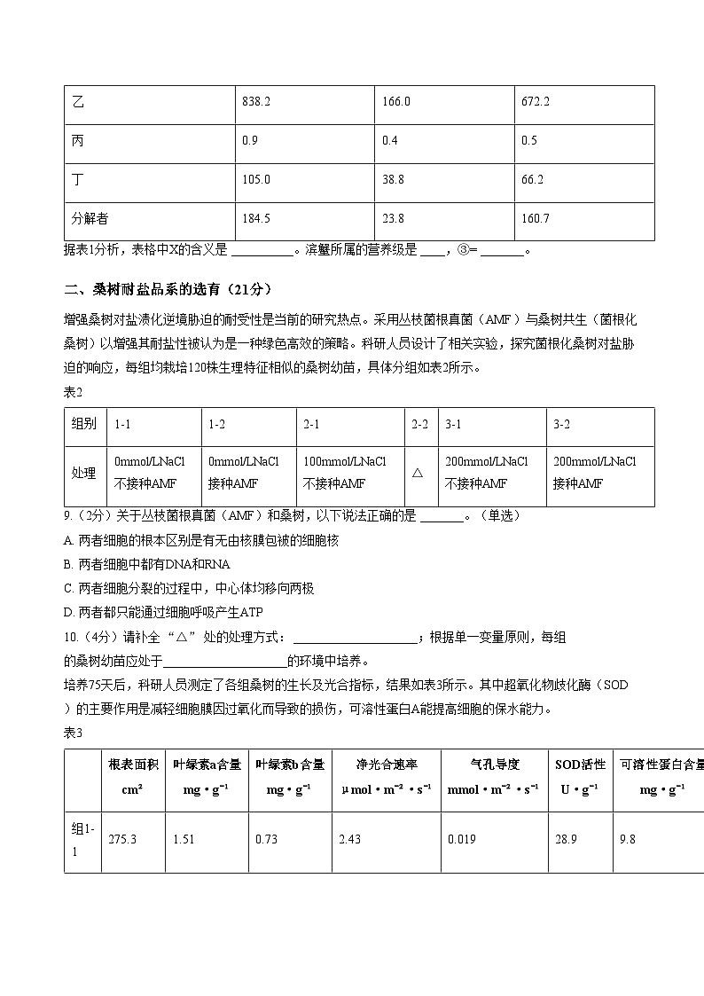 上海市青浦高级中学2025_2026学年高三上学期期末生物试题（文字版，含答案）第3页