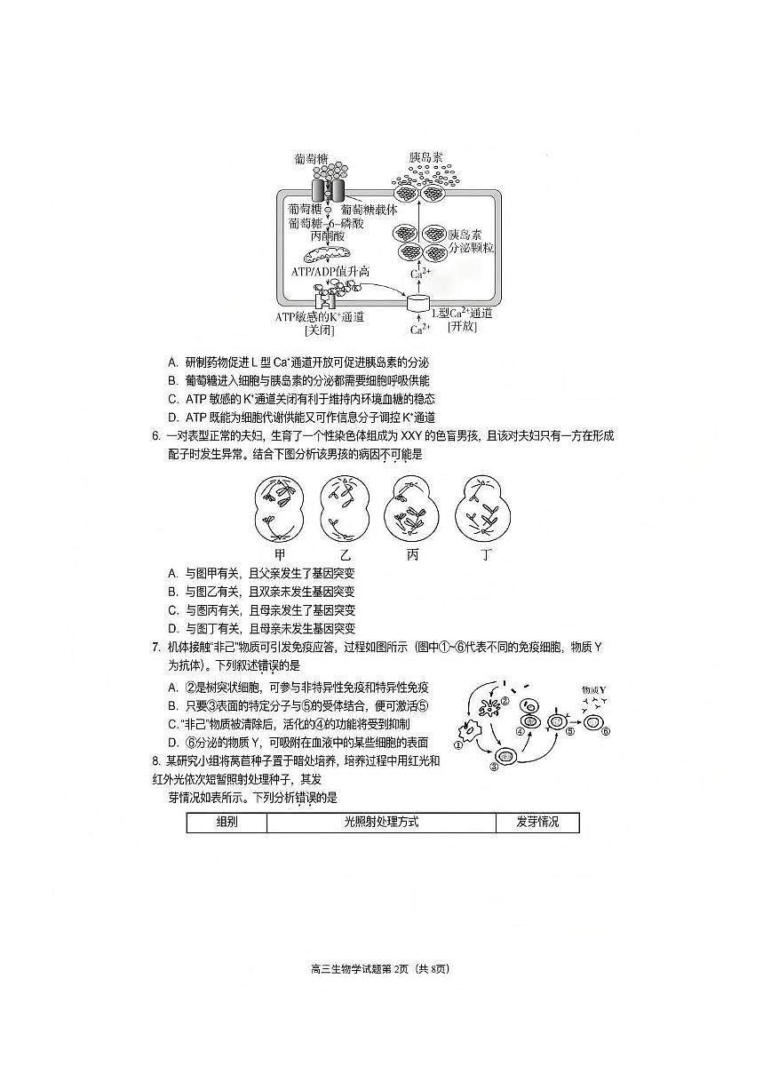 生物-四川省遂宁市高中2026届高三年级一诊考试(遂宁一诊)试卷及答案第2页