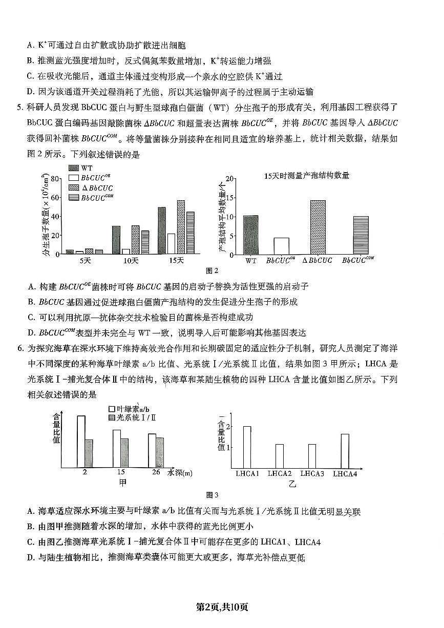 生物-重庆市巴蜀中学2026届高三上学期1月高考适应性月考六试题+答案第2页