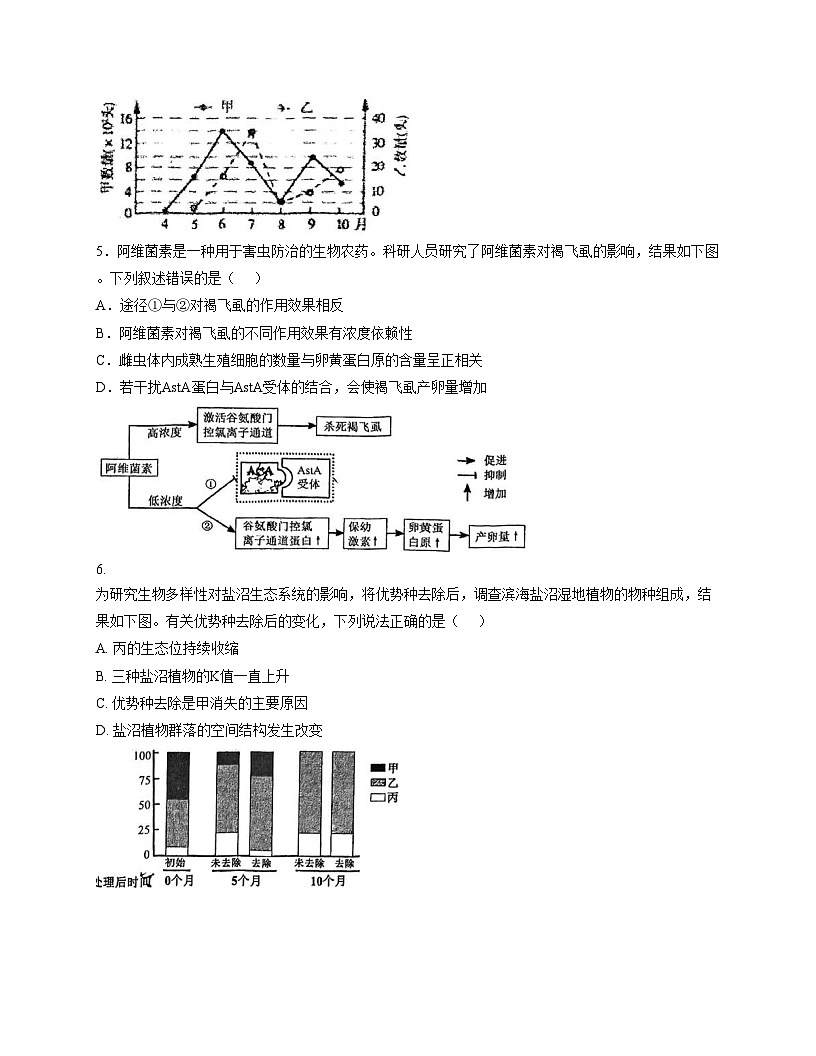 天津市第一〇二中学2025_2026学年高二上学期12月第二次月考生物试卷（文字版，含答案）第2页