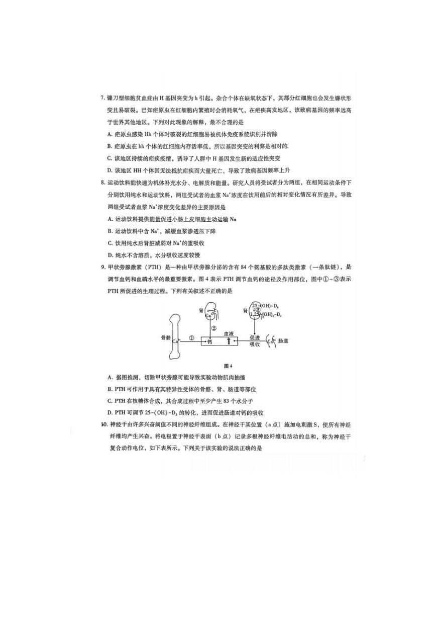 2025-2026学年重庆市巴蜀中学高三上学期一模考试生物（含解析）试卷第3页