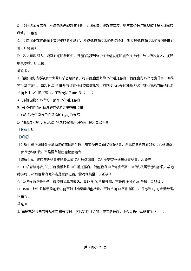 湖北省部分高中2026届高三上学期期末生物试题 Word版含解析第2页