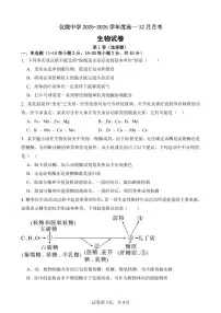 四川省南充市仪陇中学2025-2026学年高一上学期12月月考试题生物试卷（无答案）