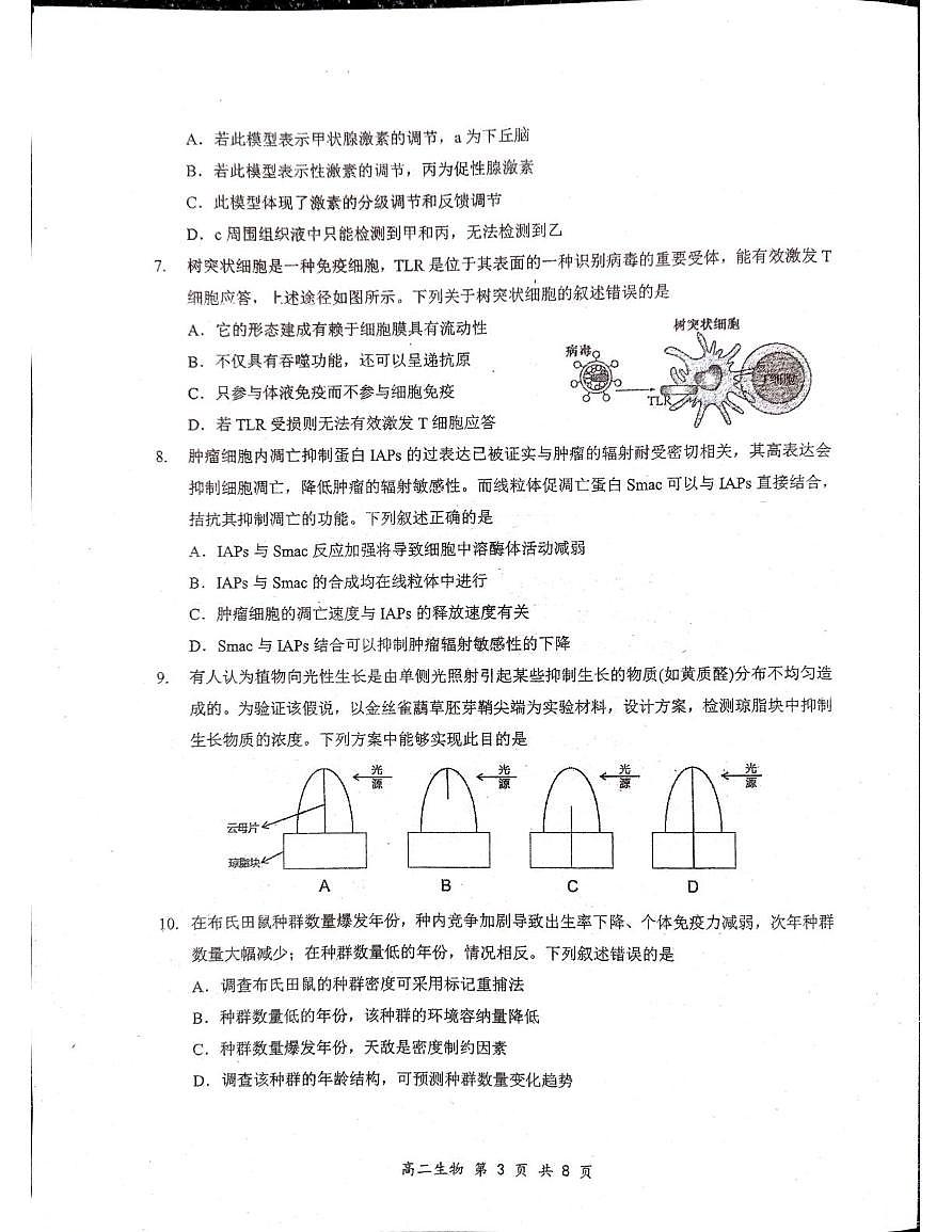 ‌广东省深圳市龙岗区2025-2026学年第一学期高二期末质量监测生物学第3页