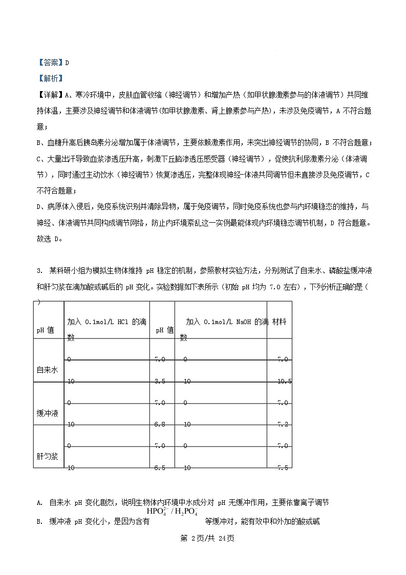 广东省深圳市部分学校2025_2026学年高二生物上学期期中试题含解析第2页