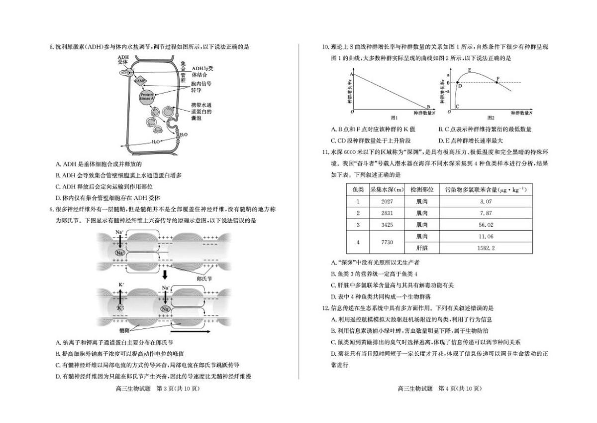 2025—2026学年山东省枣庄市高三上学期1月期末联考生物试题（含答案）第2页