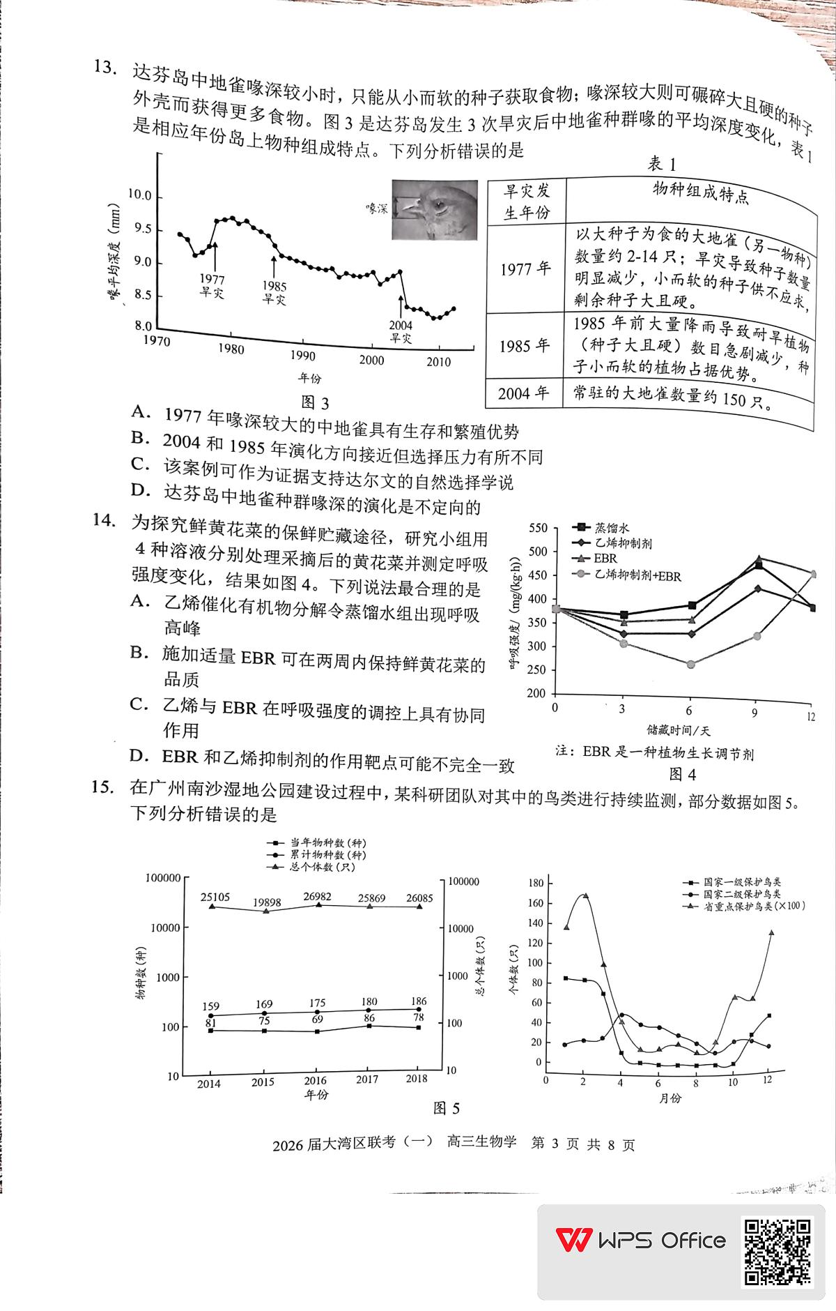 2026届大湾区普通高中毕业年级联合模拟考试(一)+生物学第3页