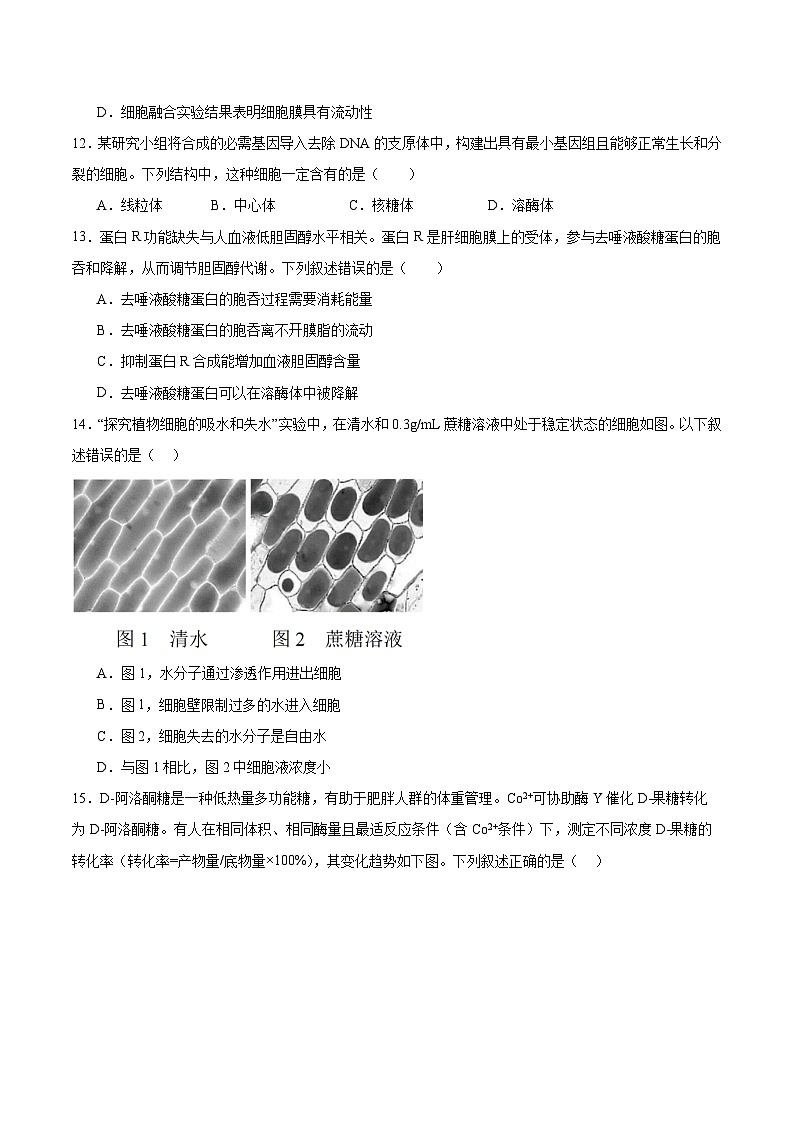天津市静海区第一中学2025-2026学年高一上学期12月月考生物试题（Word版附答案）第3页