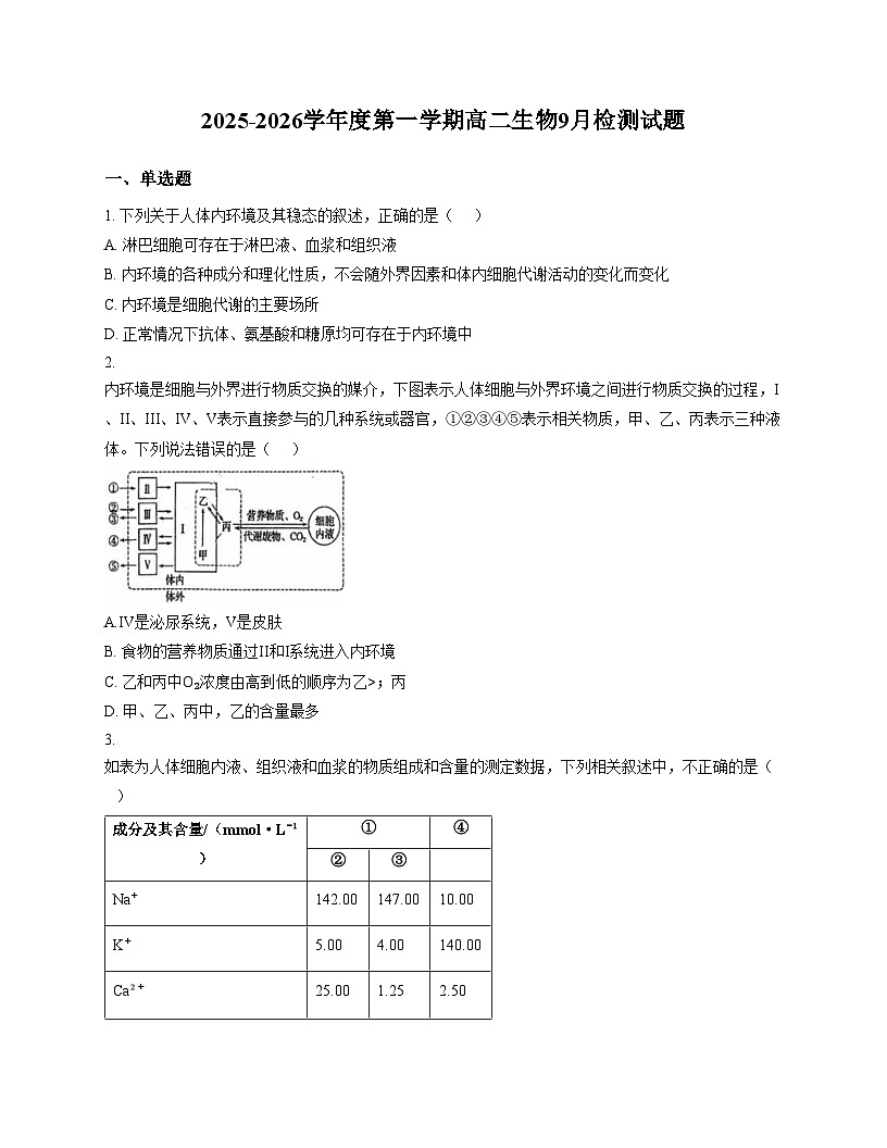 天津市第五十五中学2025_2026学年高二上学期9月第一次月考生物试卷（文字版，含答案）第1页