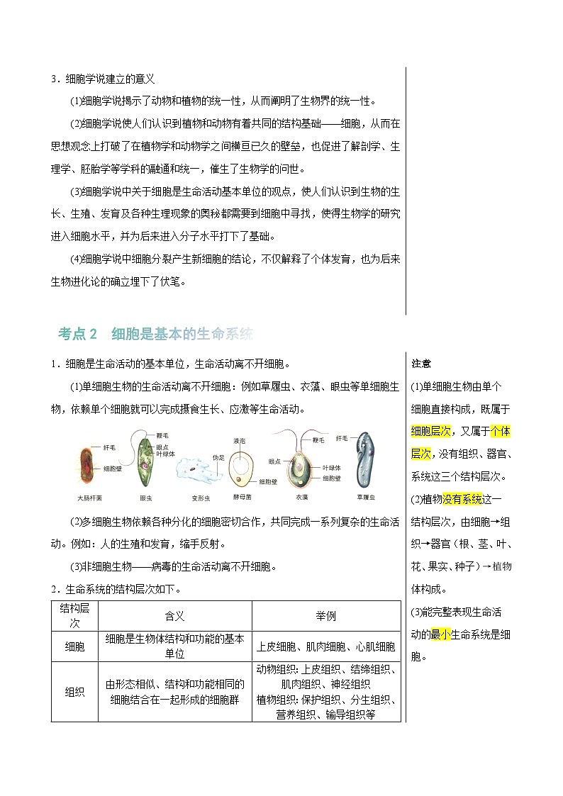走近细胞（6大考点+7个易错点）-高考生物一轮复习知识清单第2页