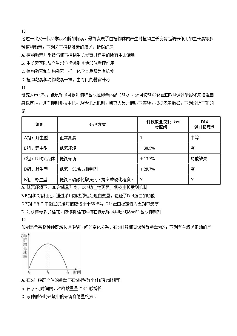 贵州省毕节市织金县2025_2026学年度第一学期期末测试卷高二生物（文字版，含答案）第3页