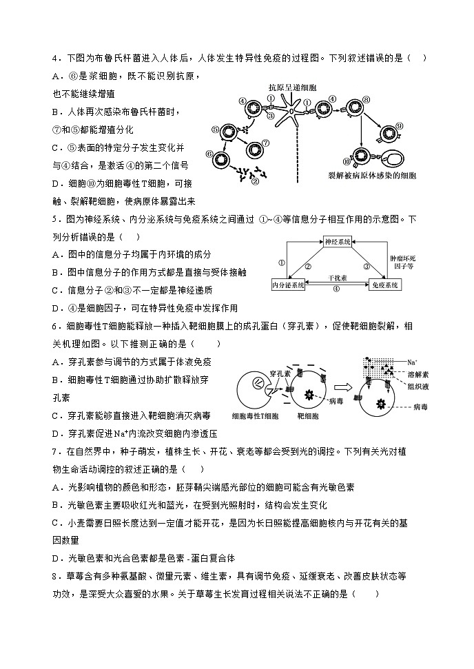 天津市静海区第一中学2024-2025学年高二上学期12月月考生物试题（无答案）第2页