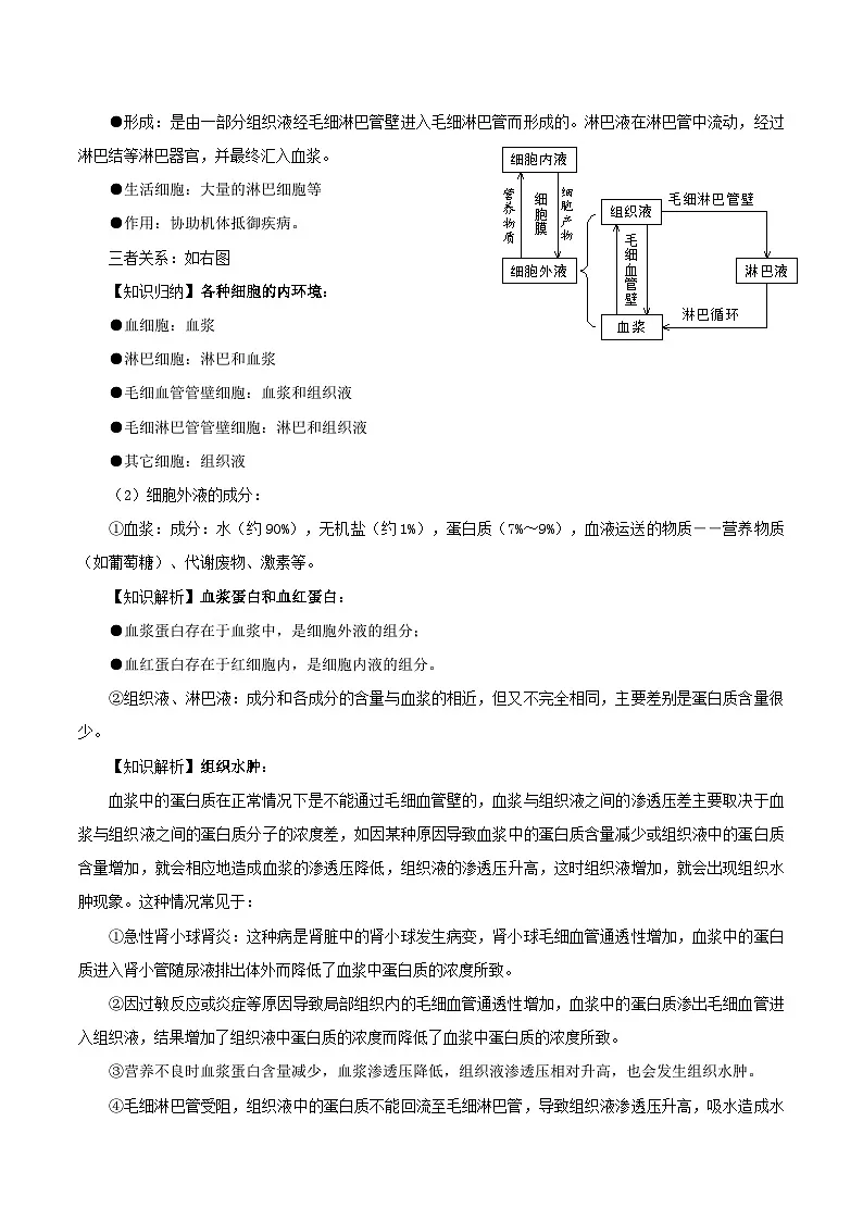 2026年高考生物一轮复习：人教版选择性必修1 稳态与调节 知识点考点提纲 讲义第2页