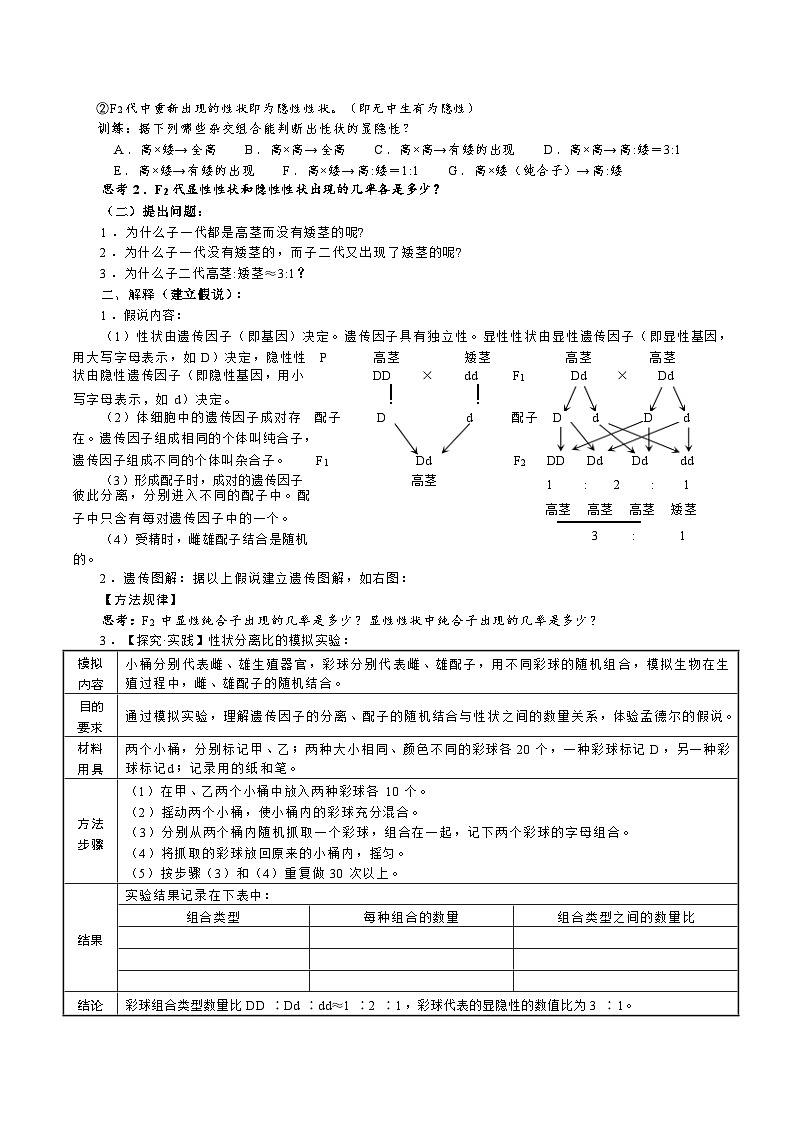 2026年高考生物一轮复习：人教版必修2 遗传与进化 知识点考点提纲 讲义第2页