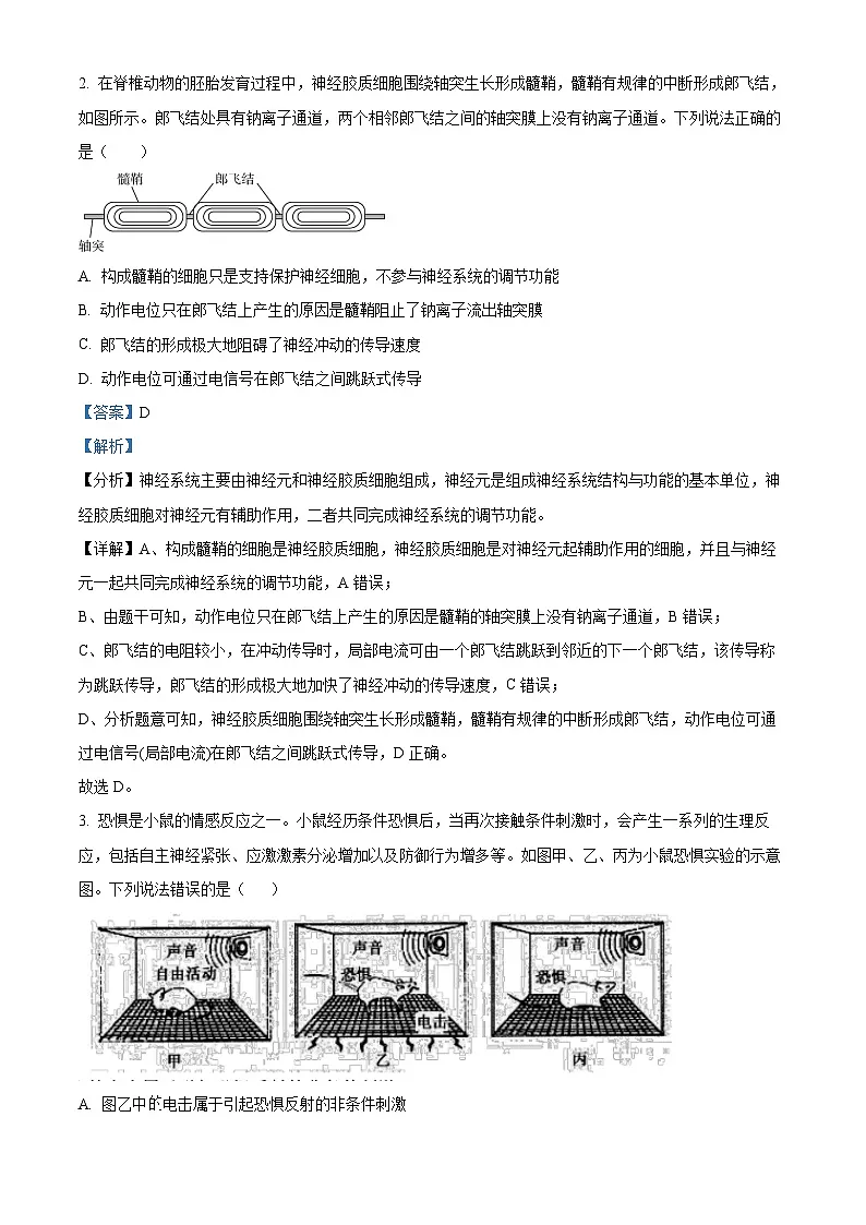 福建省福州市八县（市、区）一中2023-2024学年高二上学期期末联考生物试题（解析版）第2页