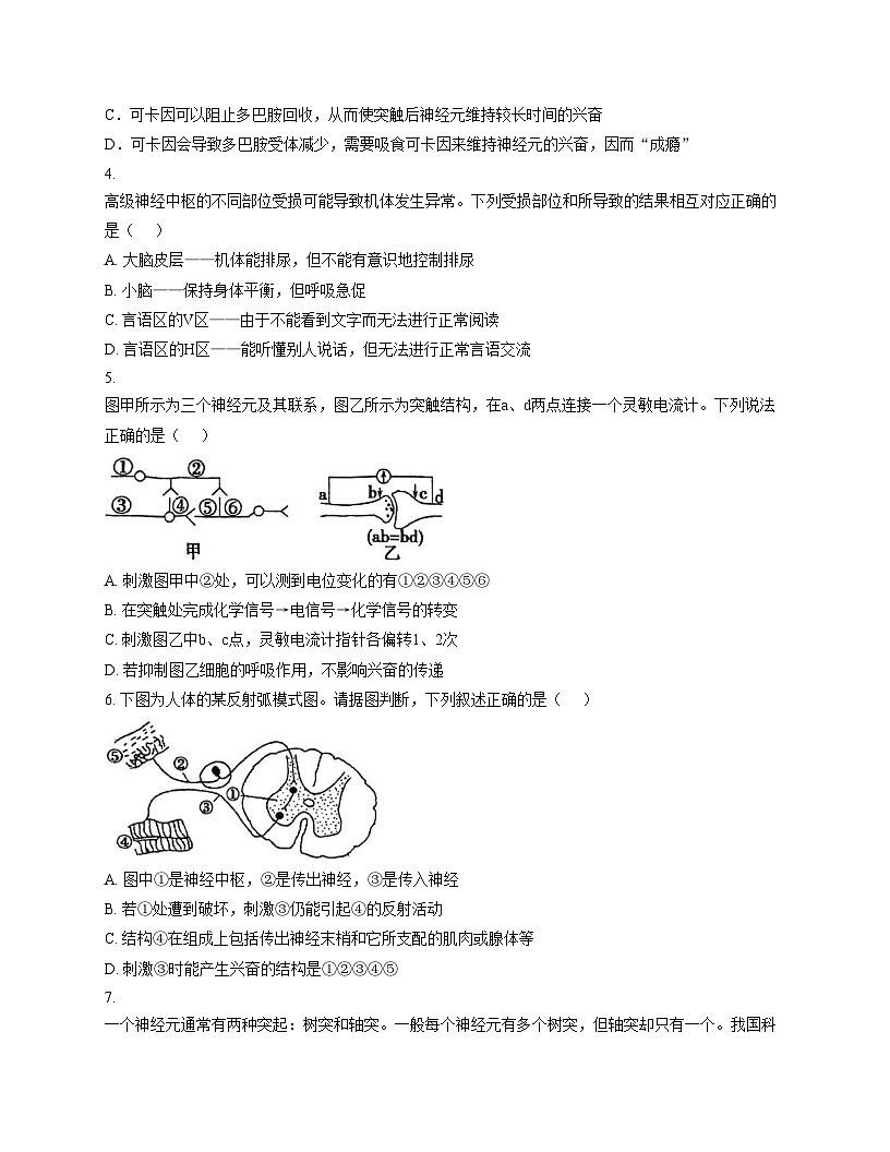 天津市武清区杨村第四中学2025_2026学年高二上学期第一次月考生物试卷（文字版，含答案）第2页