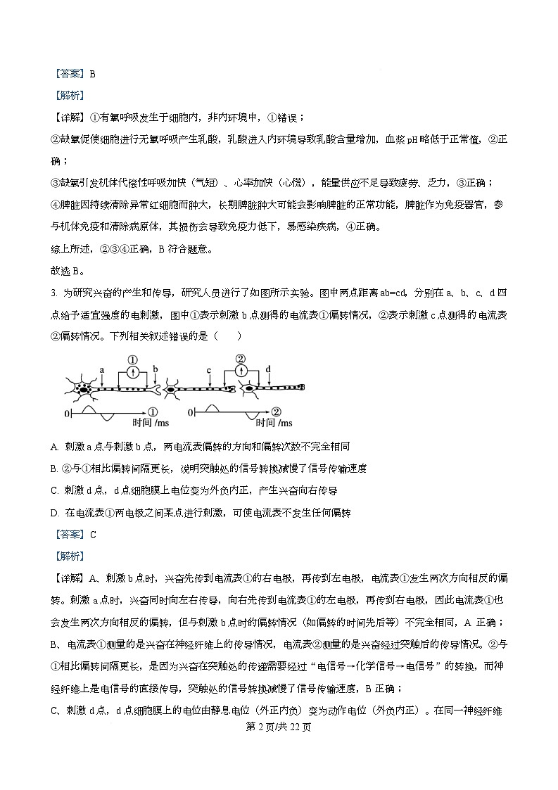 湖北省十堰市郧阳中学2025-2026学年高二上学期1月期末考试生物试题  Word版含解析第2页