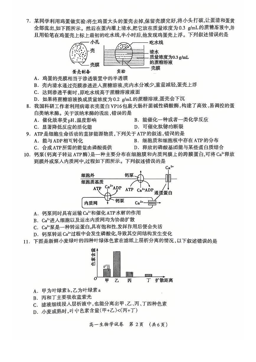生物试题卷第2页