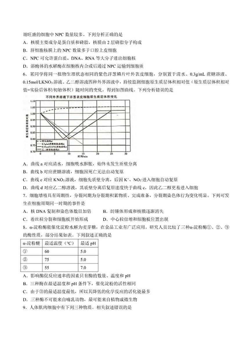 2025-2026学年湖南省衡阳市衡阳县高一上学期期末生物试卷（含答案）第2页