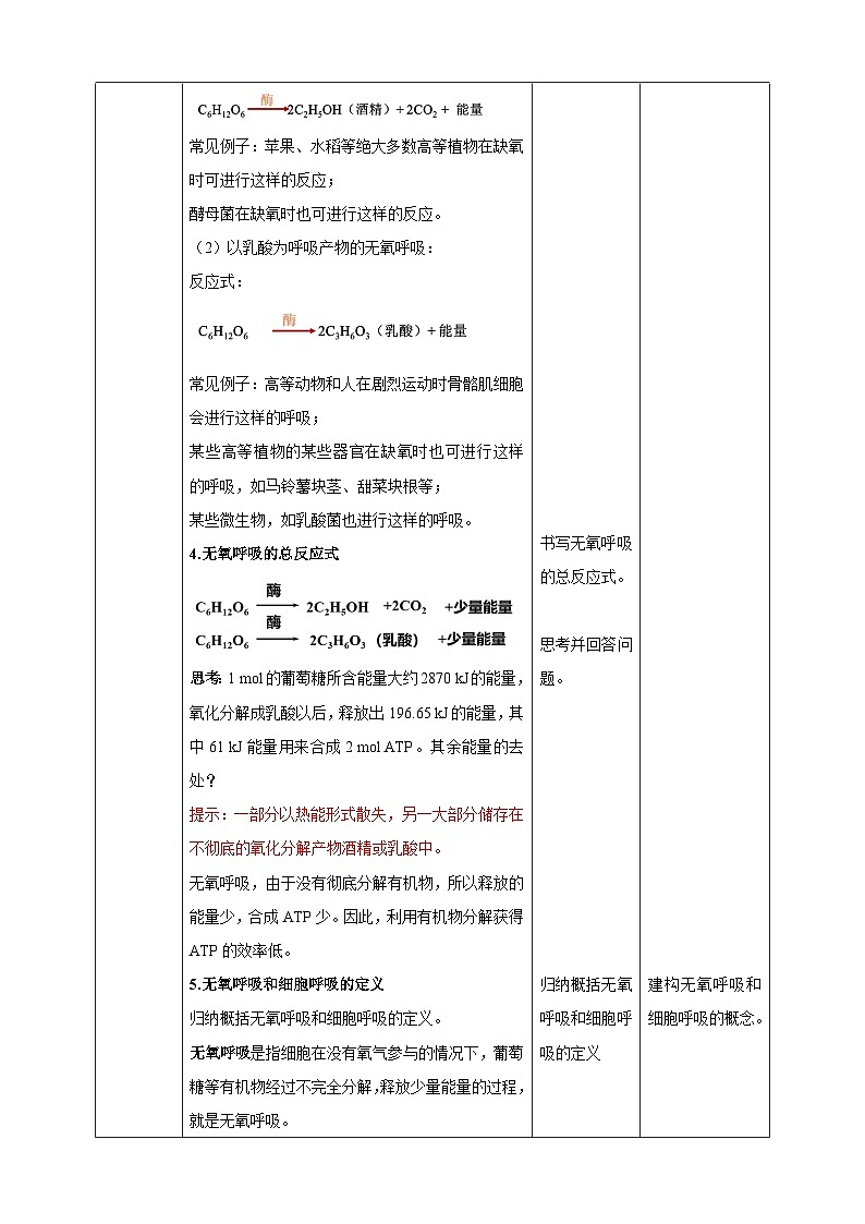 5.3 细胞呼吸的原理和应用（第2课时）教学设计--2025-2026学年高一上学期《生物》（人教版）必修1第3页