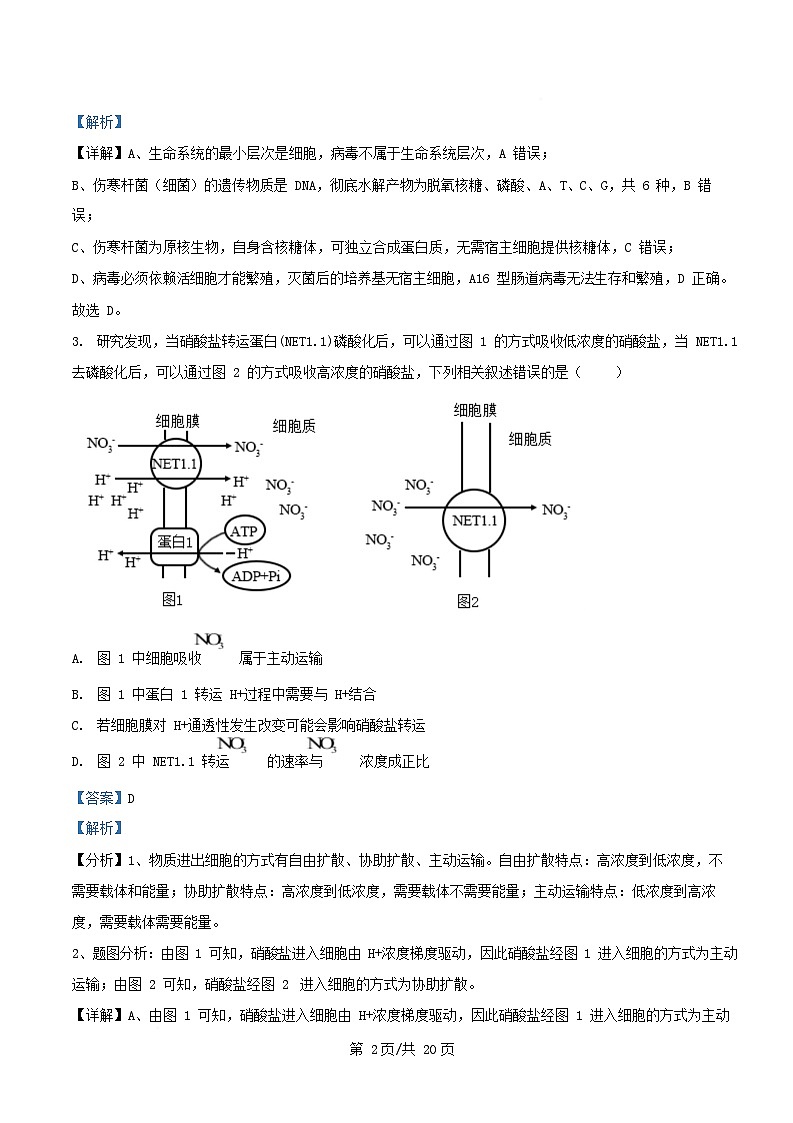 四川省成都市2025_2026学年高三生物上学期10月月考试题含解析 (1)第2页