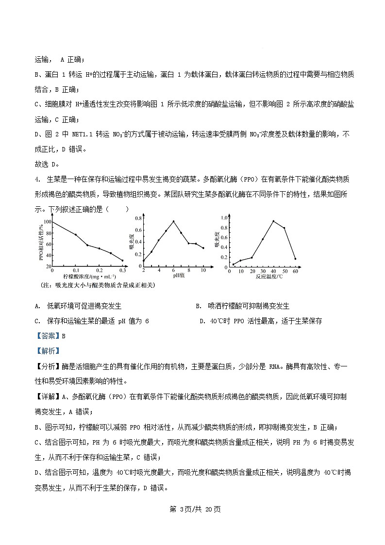 四川省成都市2025_2026学年高三生物上学期10月月考试题含解析 (1)第3页
