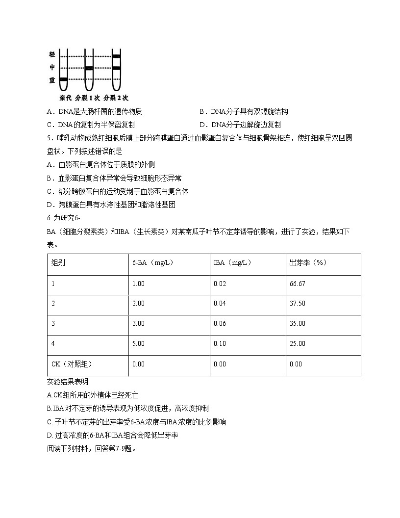 浙江省嘉兴市2025_2026学年高三上学期12月第一次模拟考试生物试题（文字版，含答案）第2页