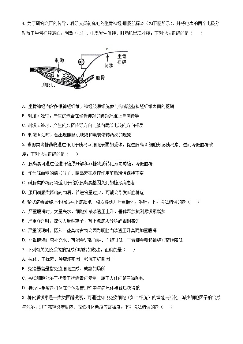 广东汕尾市2025—2026学年高二上学期期末质量监测生物学试题（试卷+解析）第2页