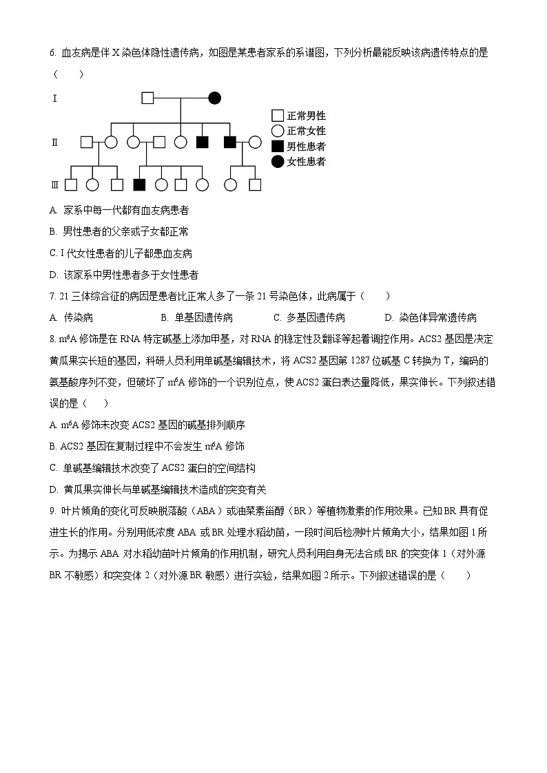 甘肃省陇南市成县联考2025-2026学年高三上学期1月期末生物试题（试卷+解析）第3页