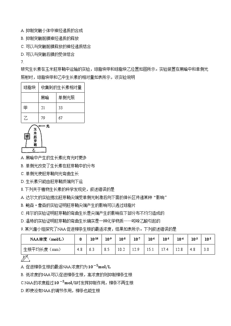 天津市红桥区2025_2026学年高二上学期期末生物试卷（文字版，含答案）第2页