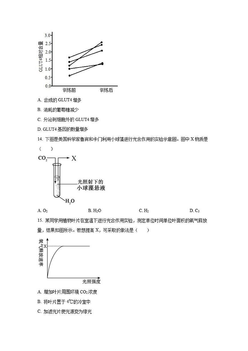 2024-2025学年北京市房山区高一上学期期末考试生物试题（含答案）第3页