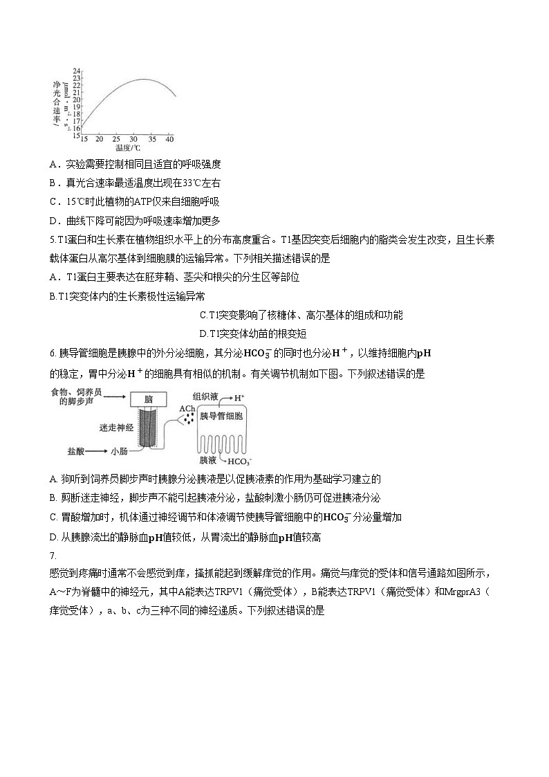 福建福州一中2025_2026学年第一学期第二学段期末考试高三生物学科试卷（文字版，含答案）第2页