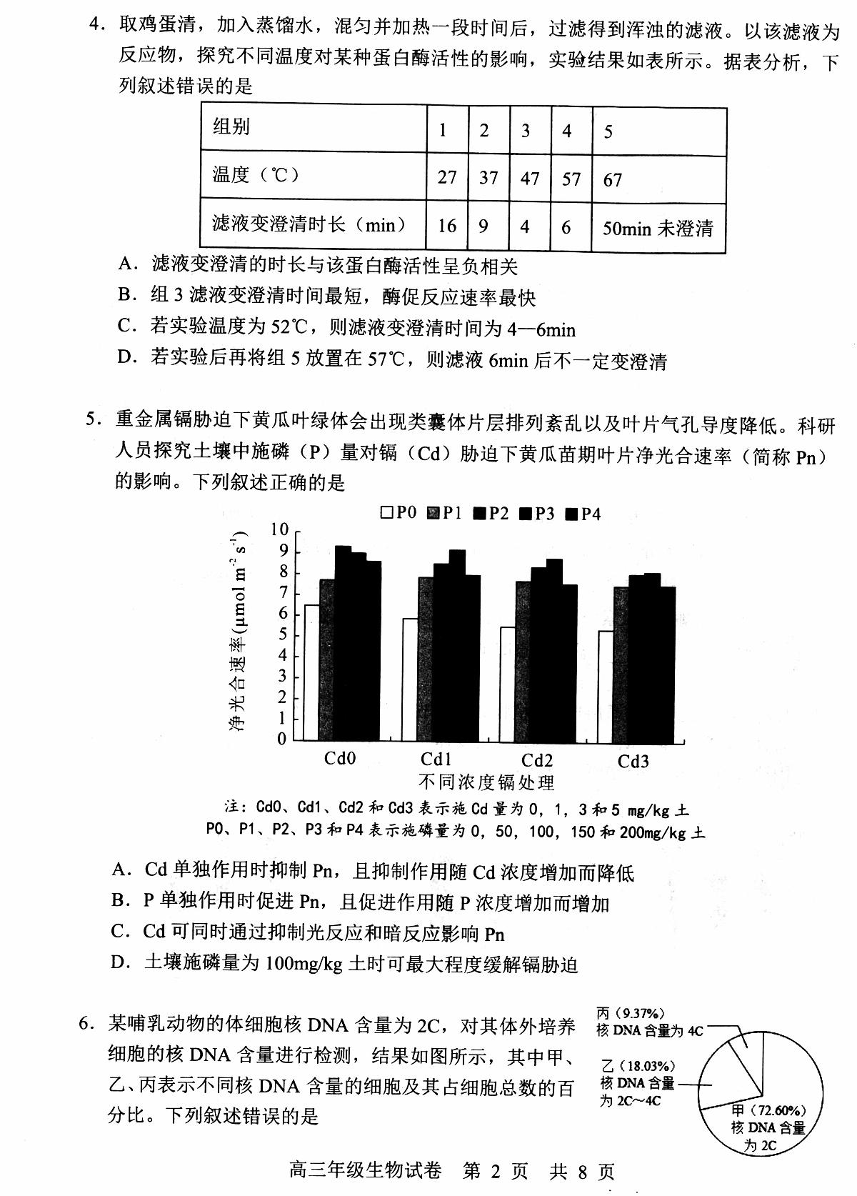 湖北省武昌区2025届高三年级5月质量检测生物第2页