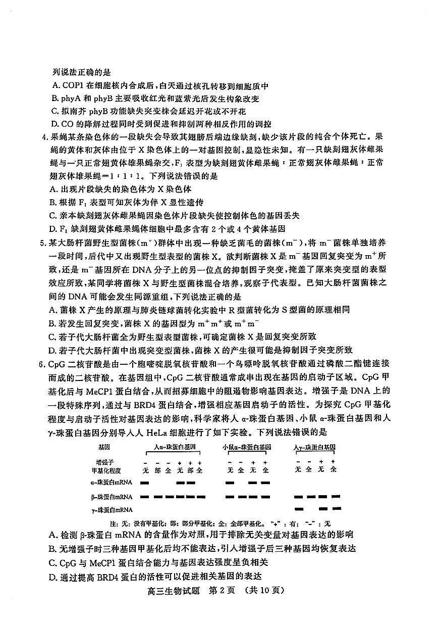 生物试卷第2页