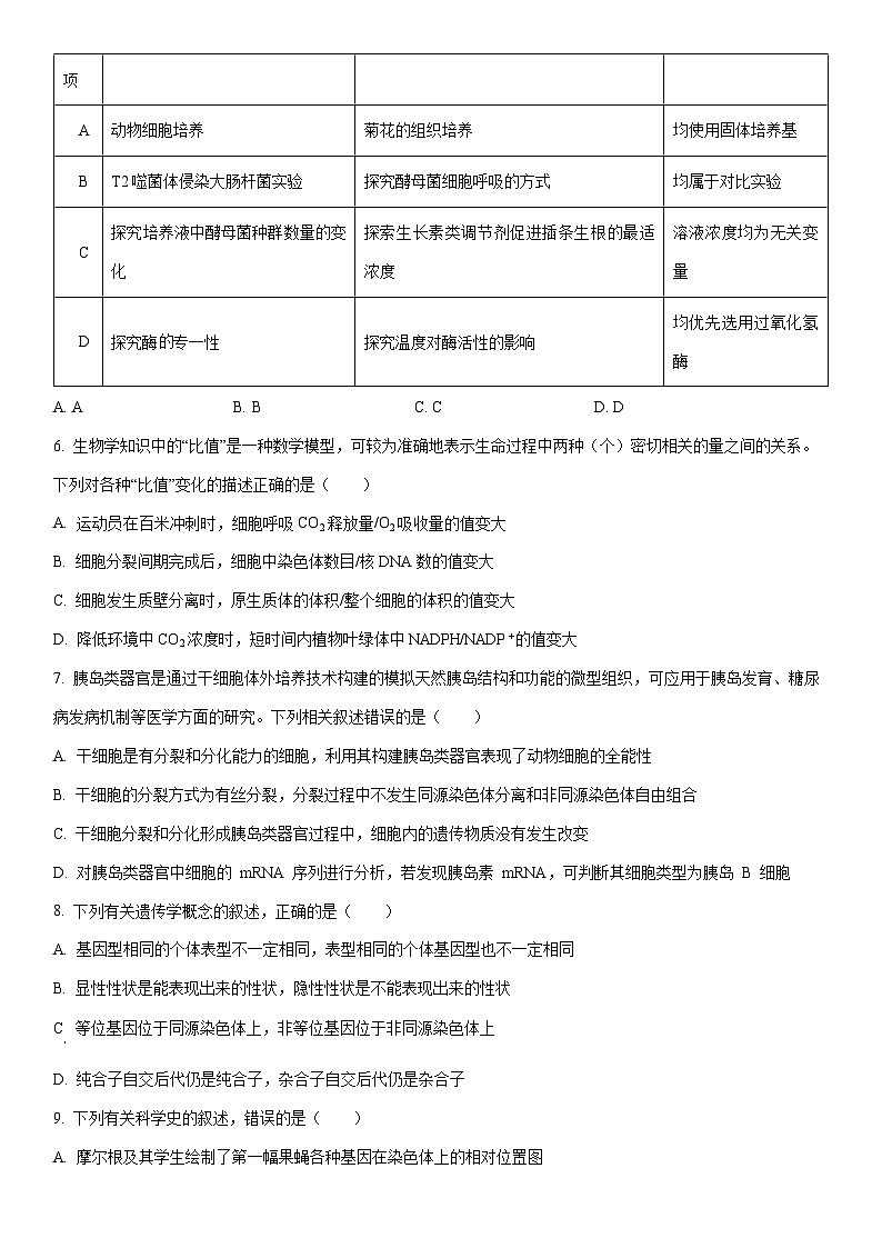 2025-2026学年福建省永宁县高三上第一学期期末考试生物试卷（学生版）第2页
